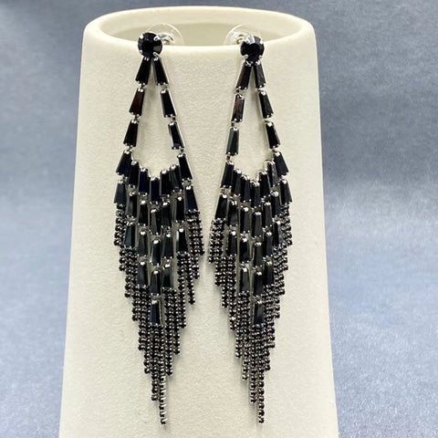 Seed Bead Drop Ball Earrings: