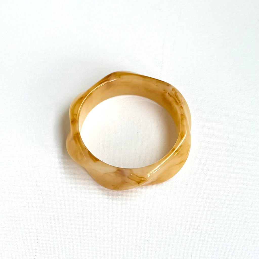 Acrylic Wave Bangle: Cream N Honey