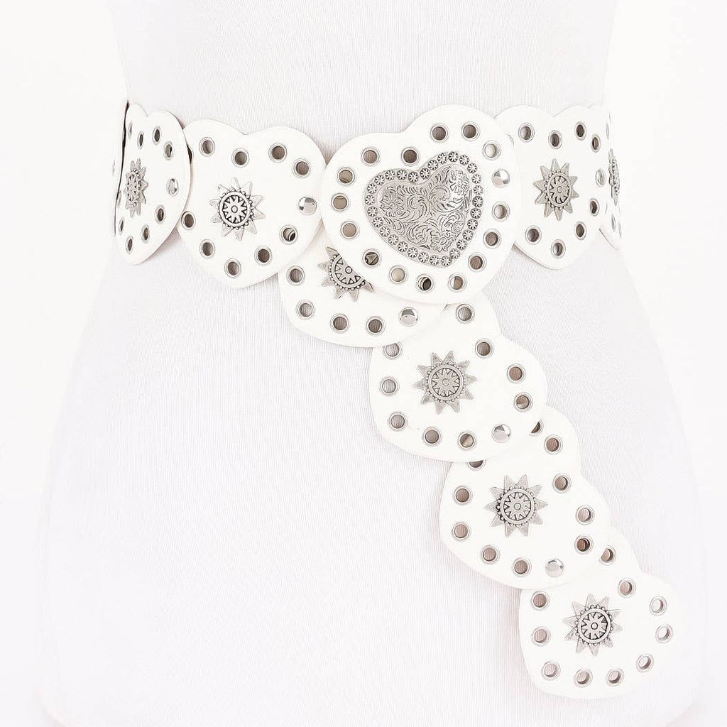 Heart Shaped Western Belt: Black