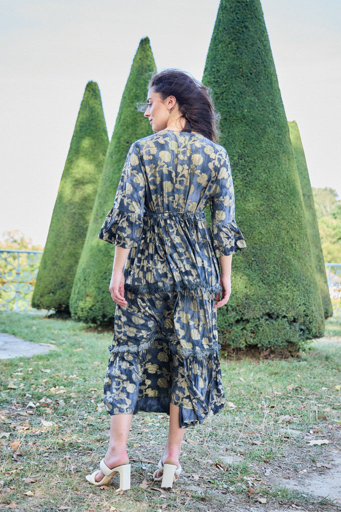 Gilded Dahlia Ruffled Dress