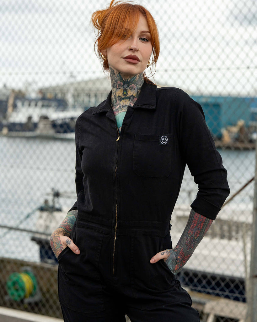 Rebel Jet Black Boiler Suit
