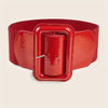 Patent Buckle Stretch Belt: Red