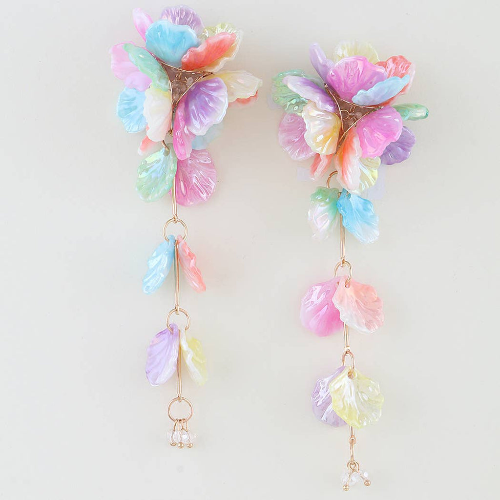 Pastel Rainbow Petal Earrings