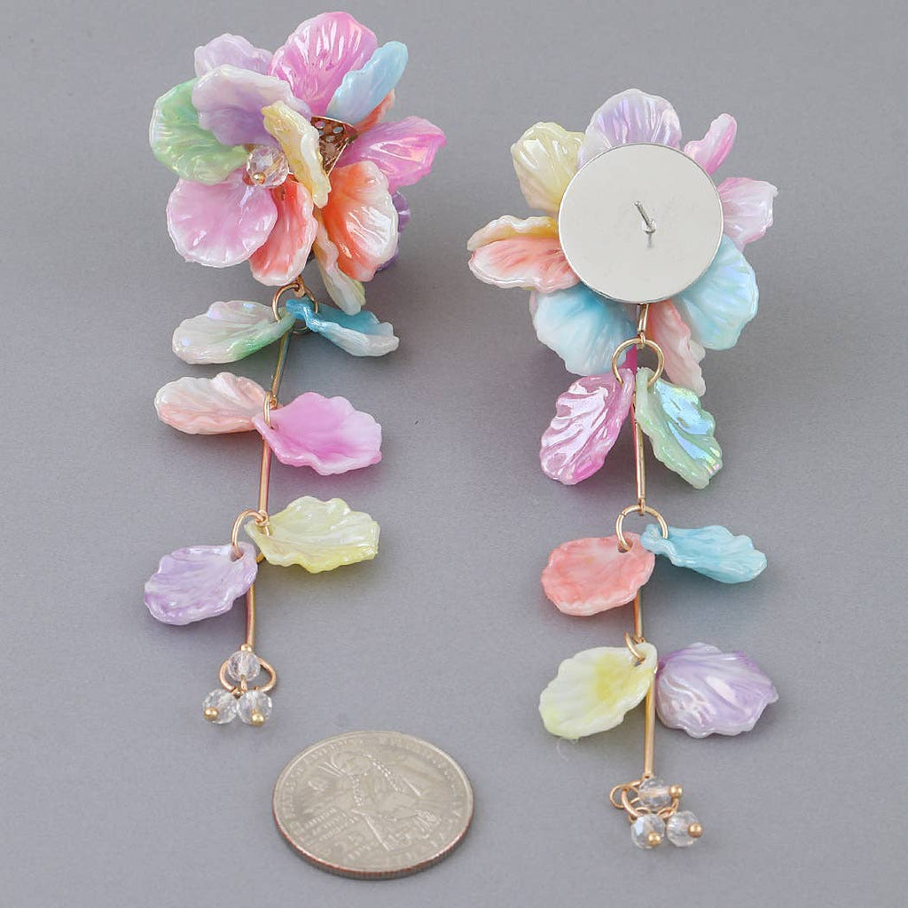 Pastel Rainbow Petal Earrings