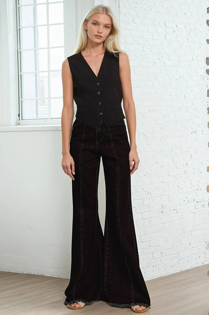 Wide Leg Black Jeans