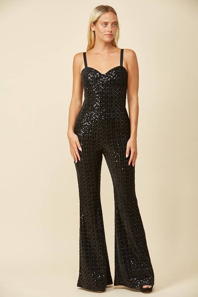 Velvet Sequin Rockstar Jumpsuit