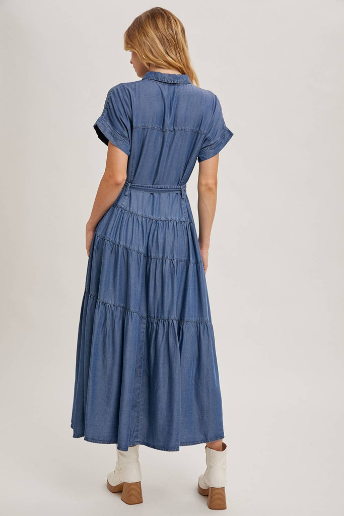 Tiered Tencel Denim Dress