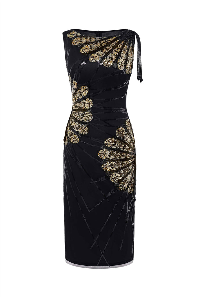 Awakening Beaded Fan Evening Gown