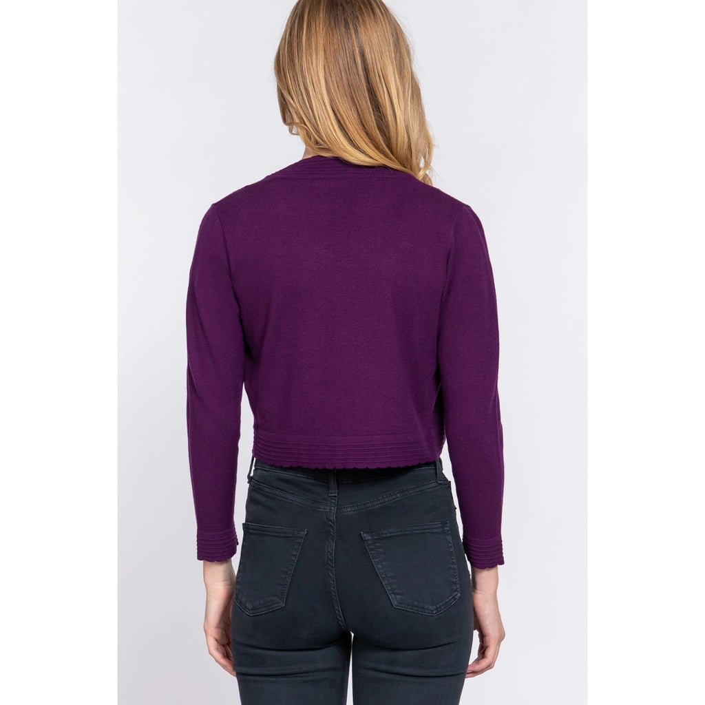 Scallop Edge Bolero: Purple