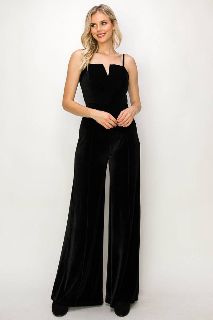 Buttery Black Velvet Jumpsuit