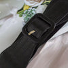 Wide Patent Buckle Belt: Black