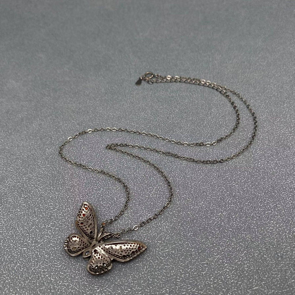 Zirconia Black Butterfly Necklace