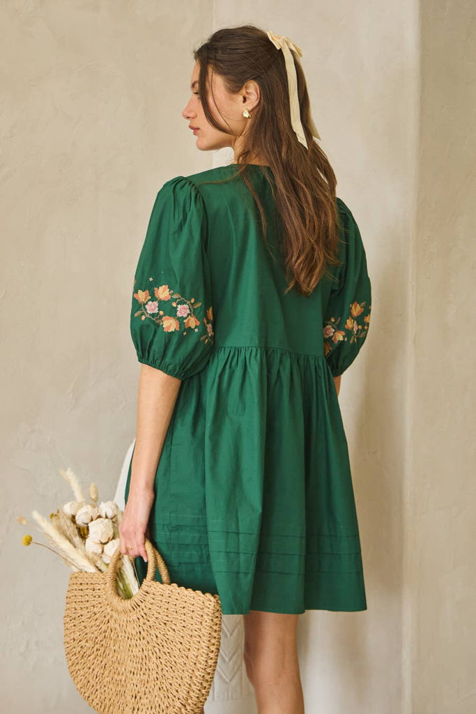 Cross-Stitched Baby Doll Dress