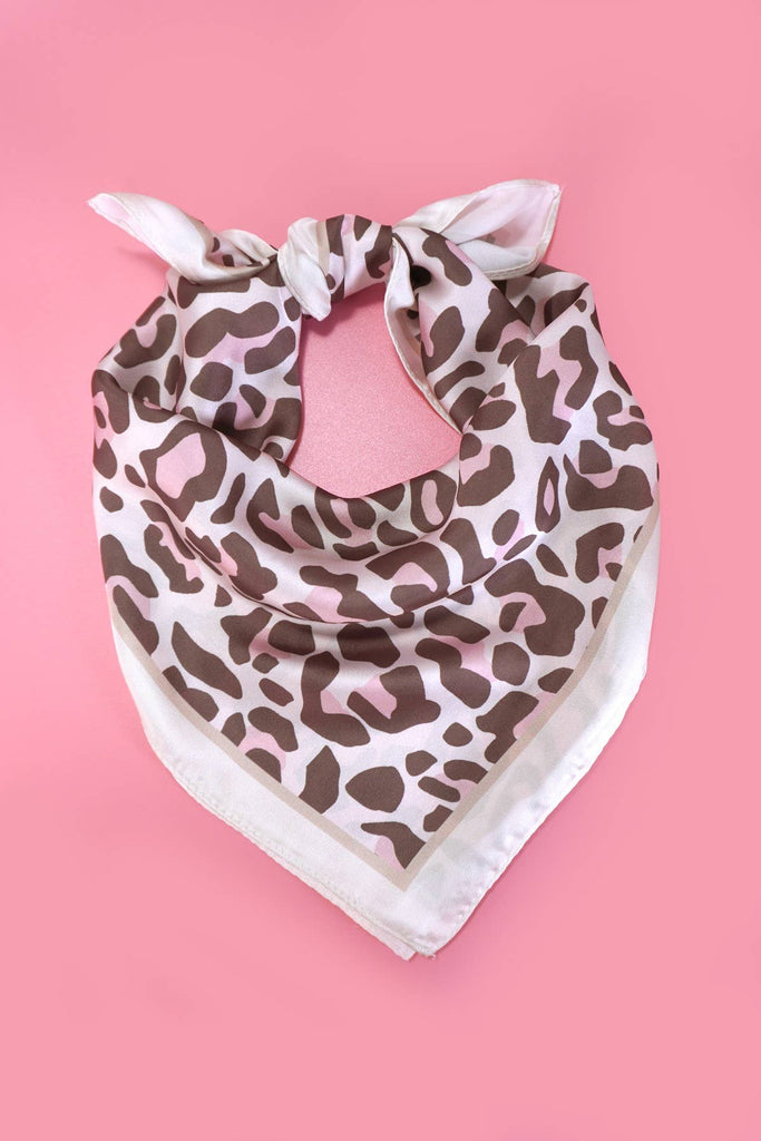 Pink Leopard Silky Scarf