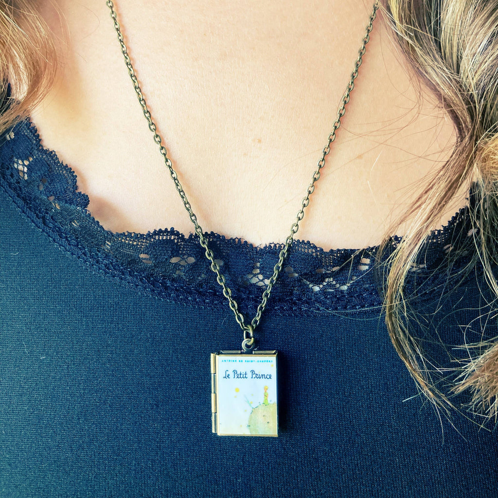 Book Locket Necklace - The Little Prince - French Edition: Bronze