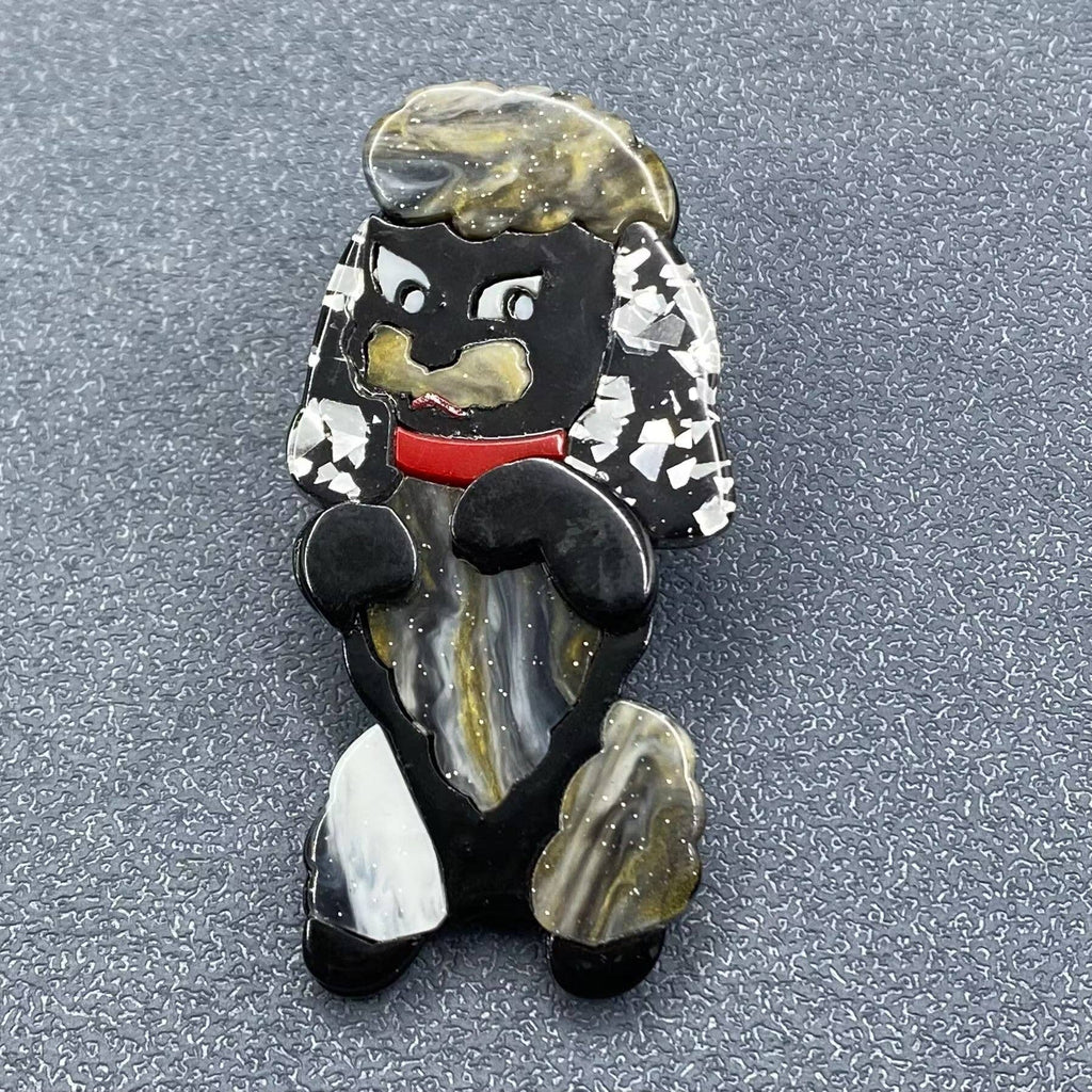 Spaniel Acrylic Brooch: Pink