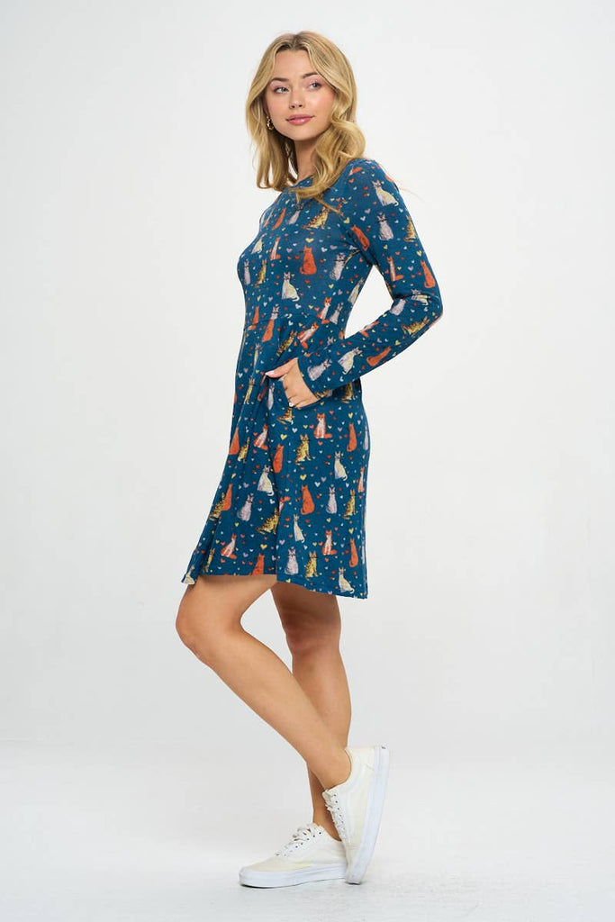 Love cats Sweater Tunic Dress