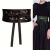 Embroidered Obi Belt: Black-Gold
