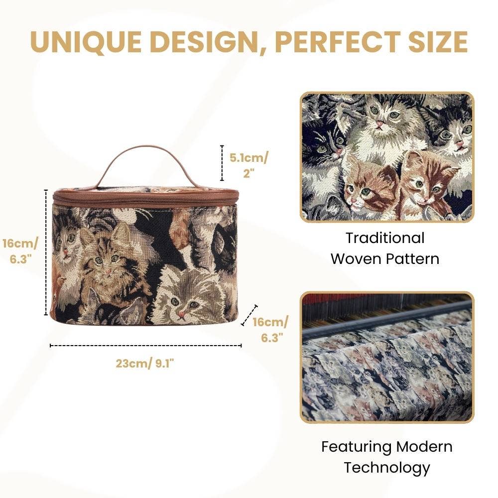 Cat Tapestry Vanity Bag