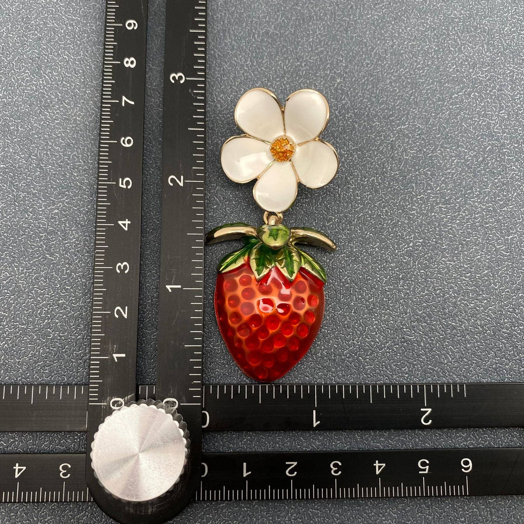 Enamel Large Strawberry Earrings