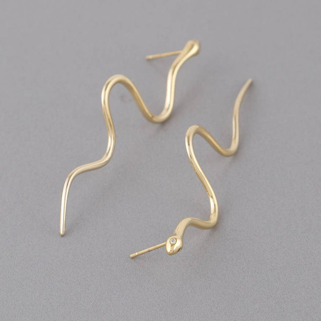 Slithering Snake Earrings: Silver
