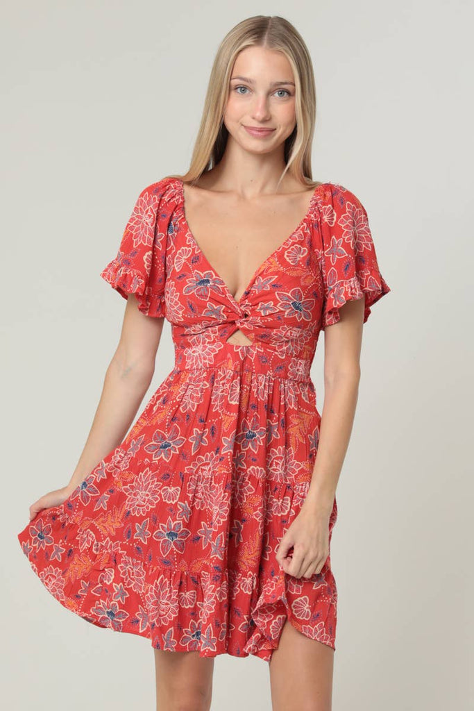 Crete Sweet Floral Mini Dress