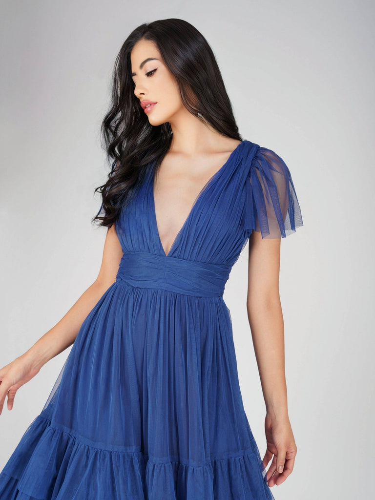 Azure Tulle Midi Dress
