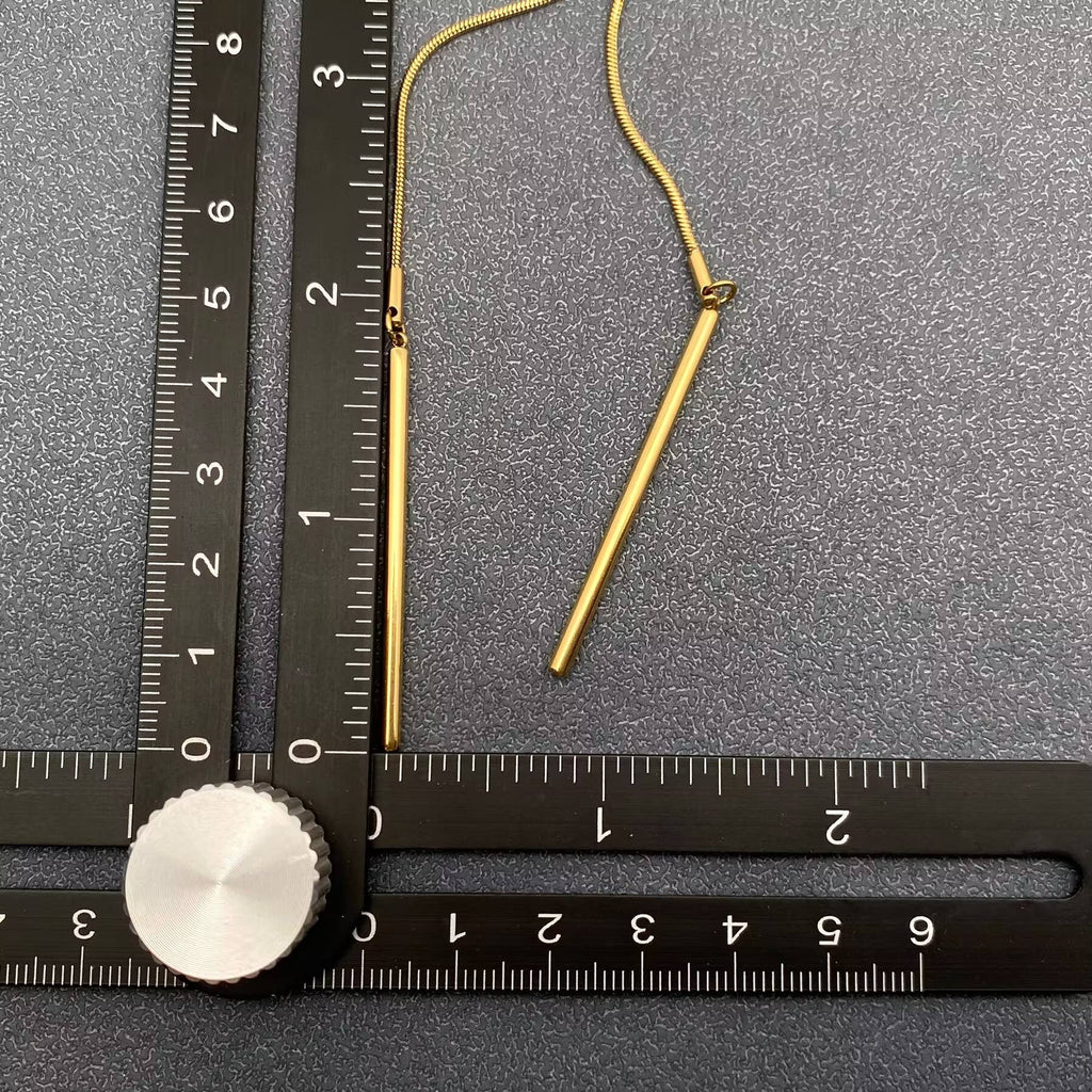 Golden Stainless Steel Lariat Necklace