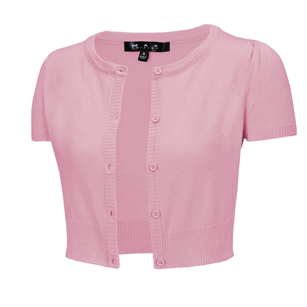 Short Sleeve Crewneck Crop Card: Light Pink