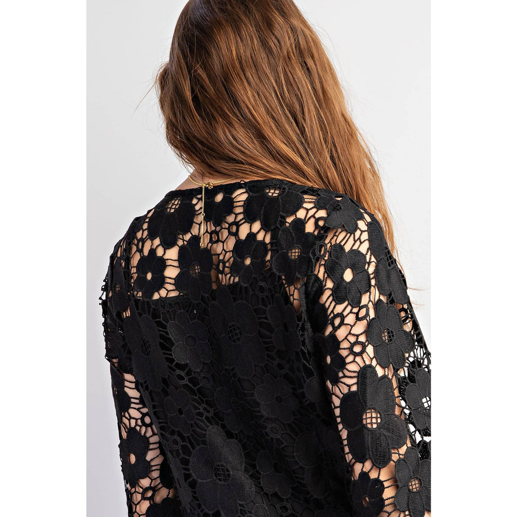 Crocheted Lace Relaxed Fit Dress
