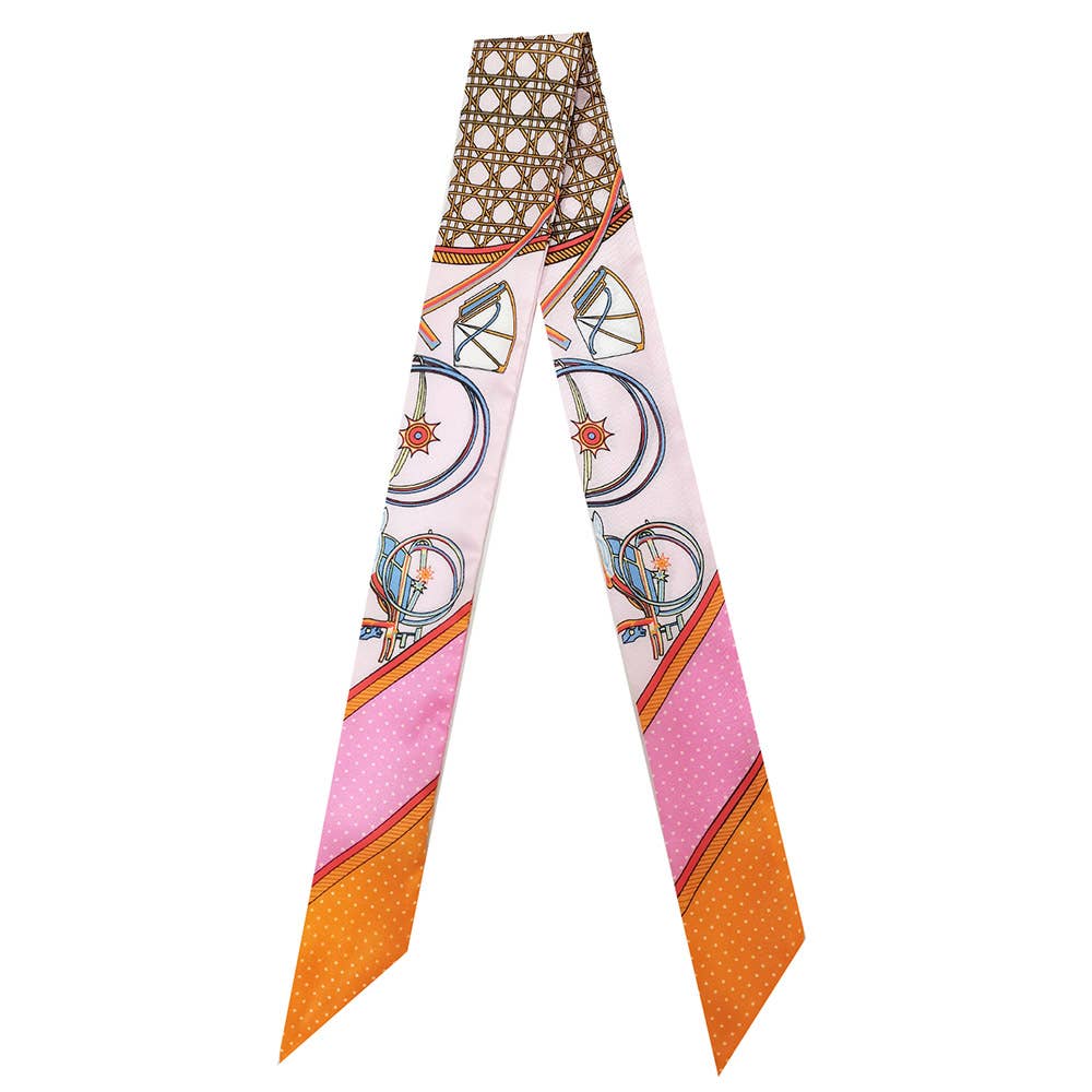 Bicycle Printed Twilly Scarf
: Pink