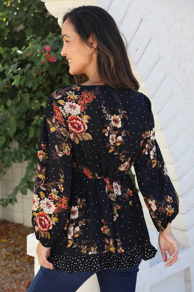 Vintage Floral Tunic Blouse