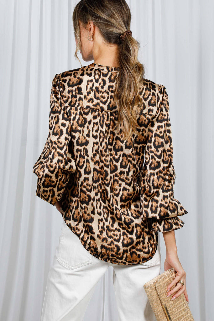Silky Leopard Print Blouse