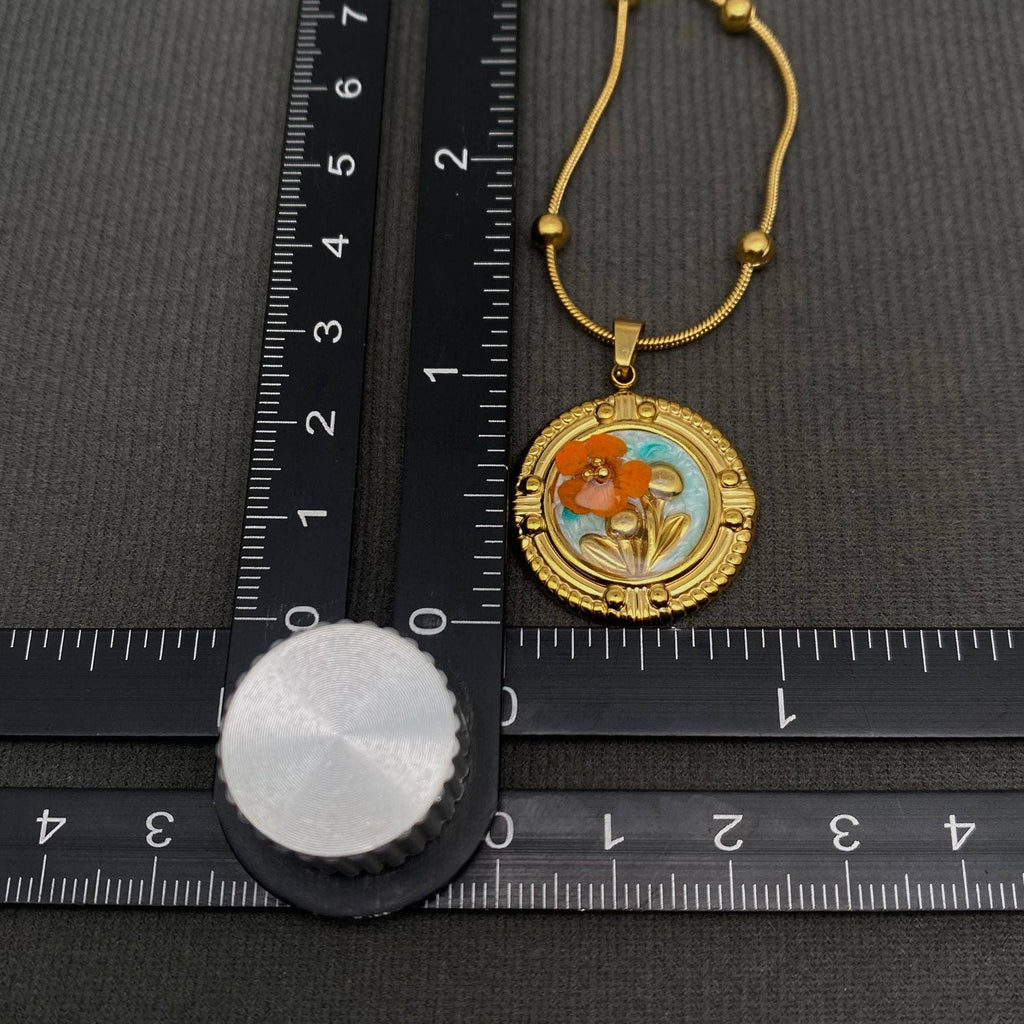 18K Dried Flower Charm Necklace