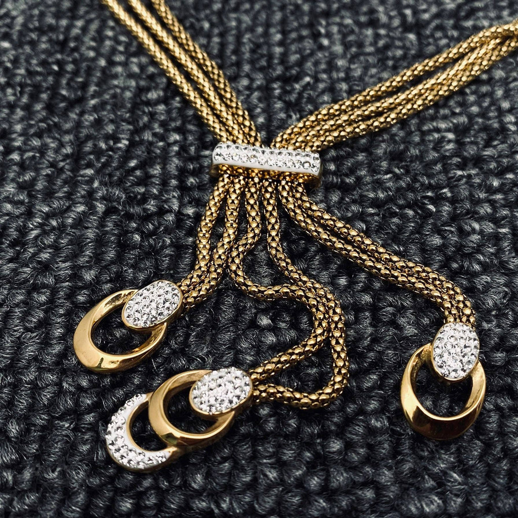 Triple Layer Gold Plated Chain Necklace