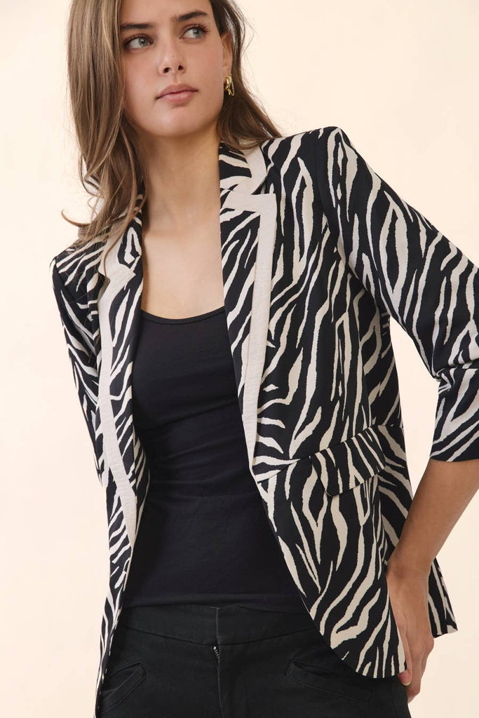 Zebra Printed Blazer