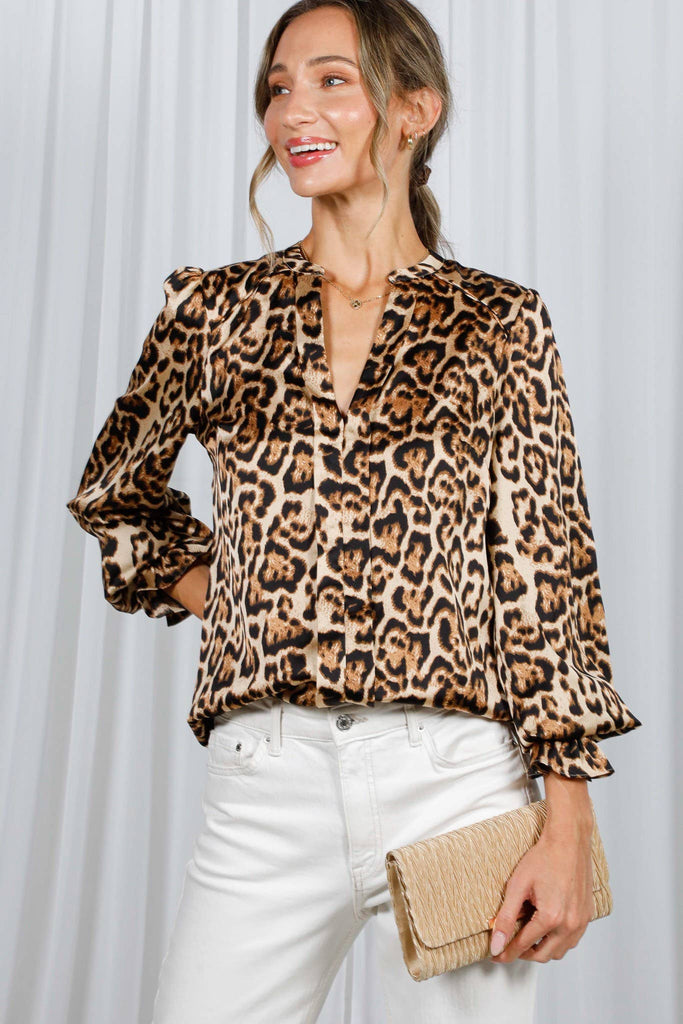 Silky Leopard Print Blouse