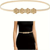 Metal Stretch Belt: Gold Flowers