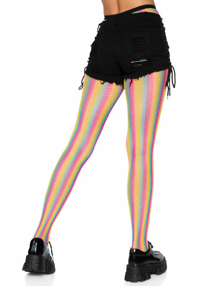 Rainbow Striped Fishnets