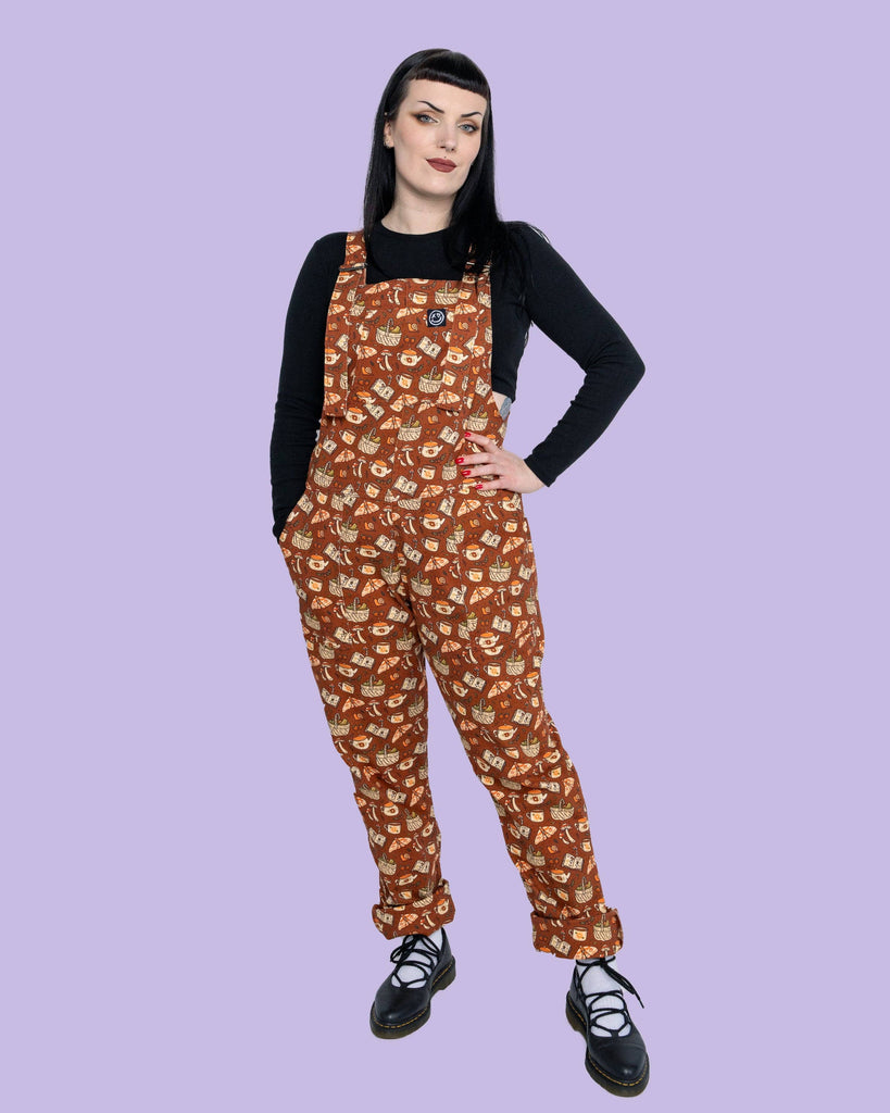 Mushroom Tea Party Stretch Dungarees