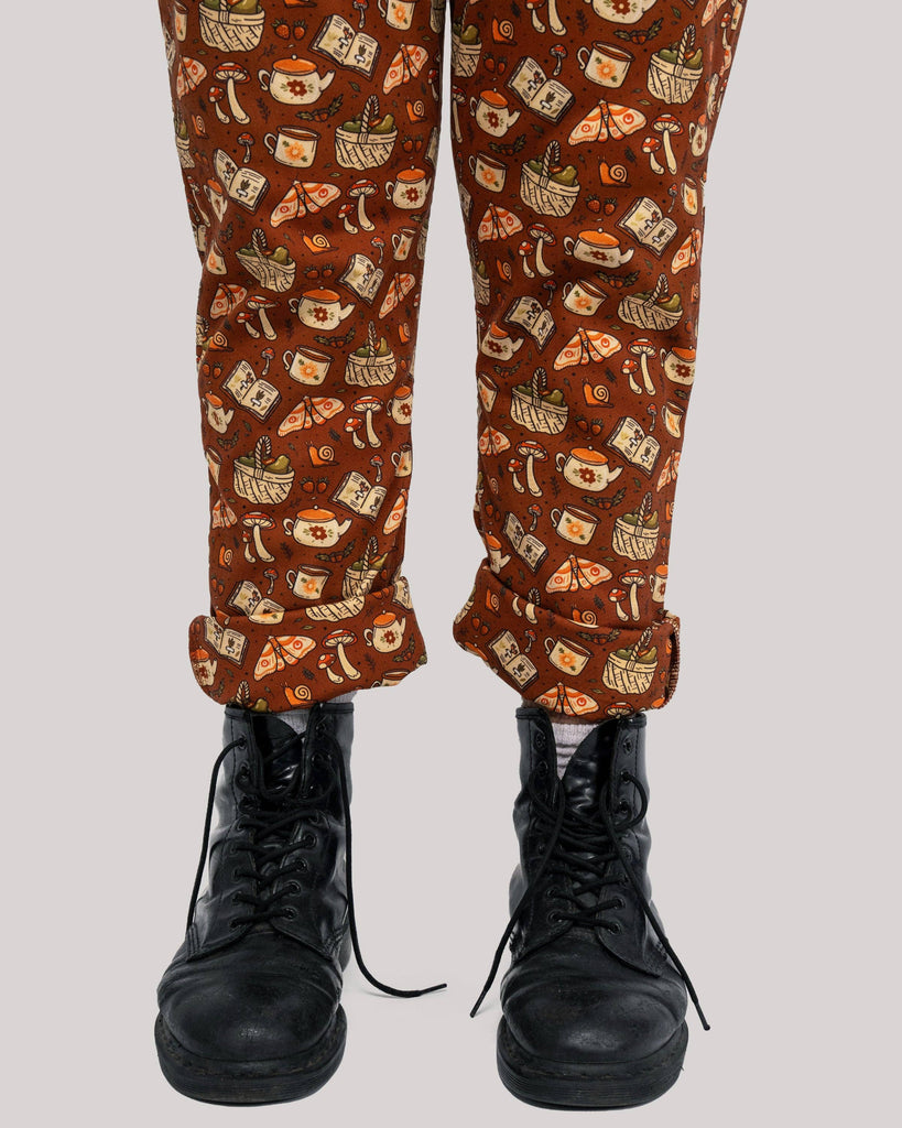Mushroom Tea Party Stretch Dungarees