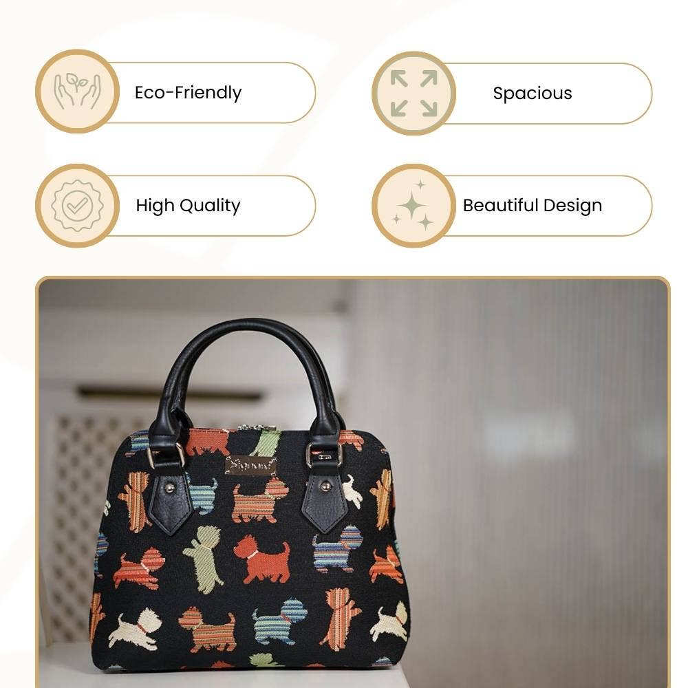 Playful Puppies Tapestry Handbag