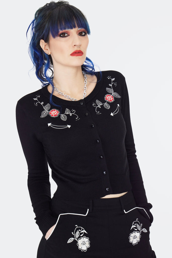 Embroidered Black Cowgirl Pants