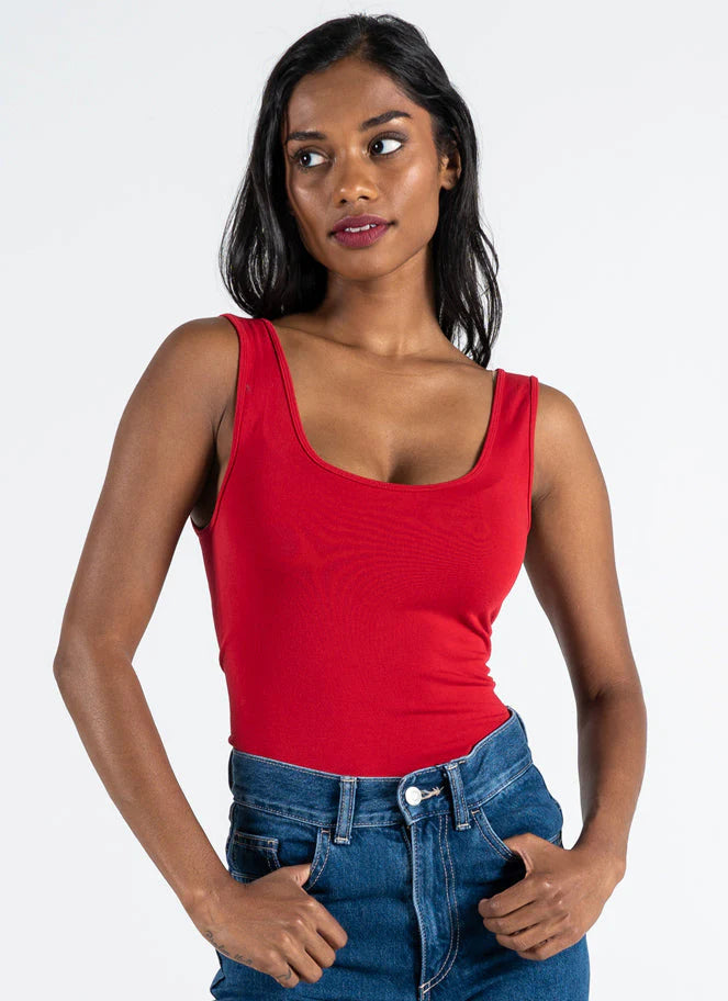 Bamboo Tank Top: Red