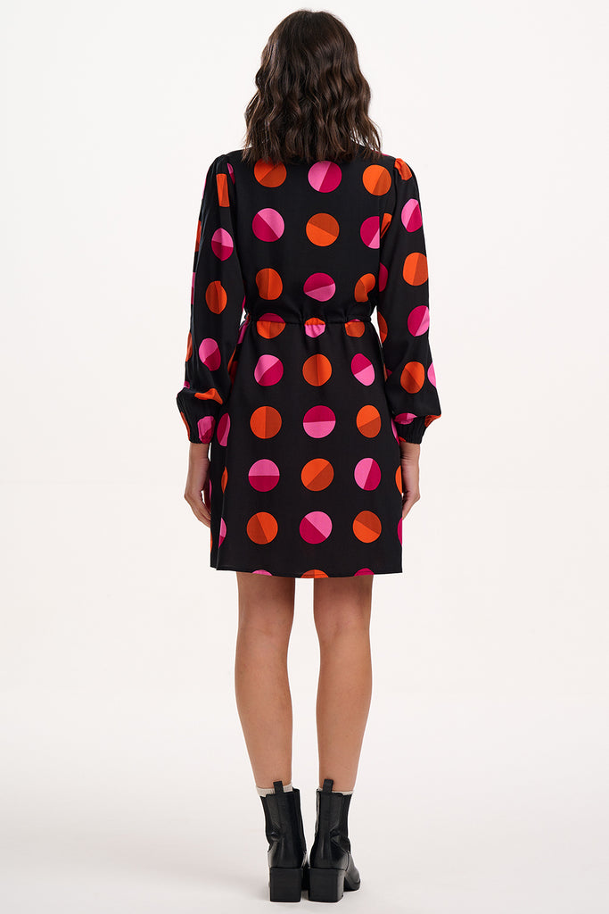 Retro Sunset Dots Shirtdress