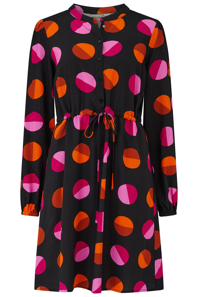 Retro Sunset Dots Shirtdress