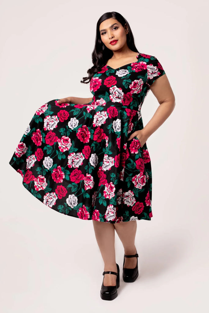 Painted Roses Swing Dress