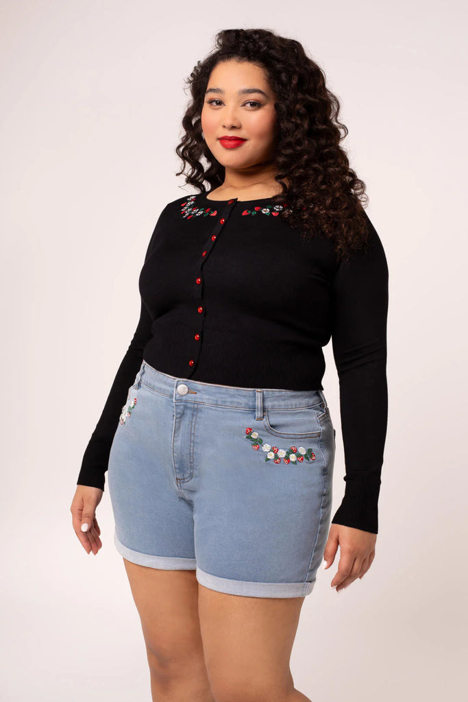 Strawberry Denim Shorts