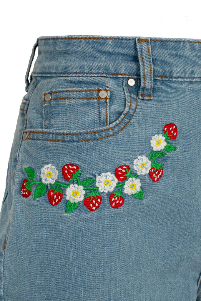 Strawberry Denim Shorts