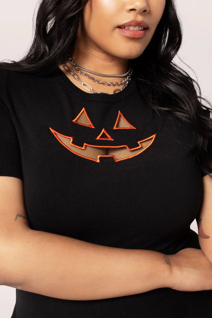 Jack-O-Lantern Knit Top